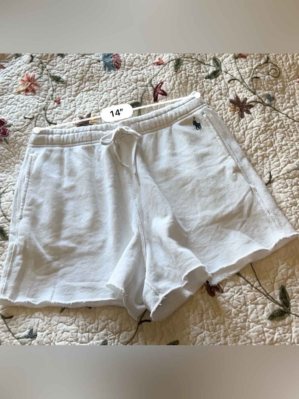 Polo Ralph Lauren Size S Lightweight Cotton Fleece White Drawstring Shorts - Picture 10 of 12